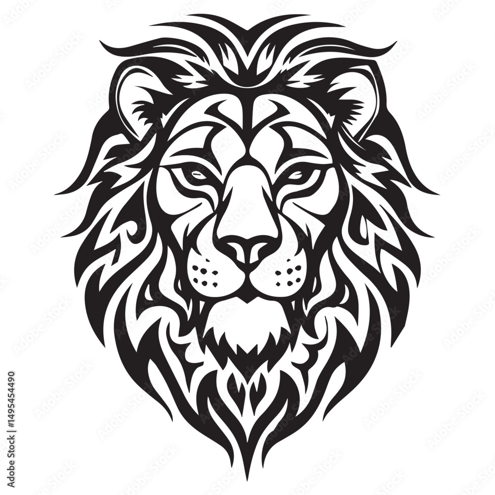 Obraz premium lion hade vactor illustration.
