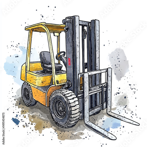A Forklift simple cartoon