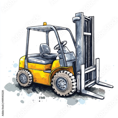 A Forklift simple cartoon