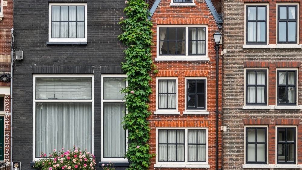 Fototapeta premium Classic Dutch Architecture - Amsterdam Homes