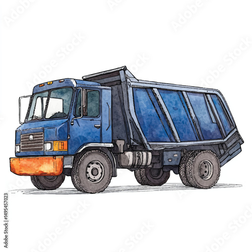 A Garbage Truck simple cartoon