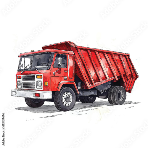 A Garbage Truck simple cartoon
