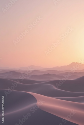 Minimalist Desert Landscape Soft Hues of Dusk