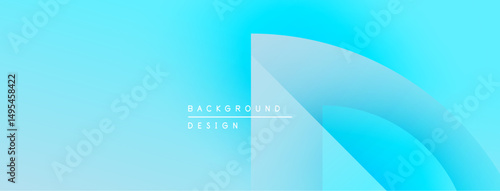 Abstract blue gradients create dynamic shapes. Minimalist design features text background design. Soft color palette offers clean aesthetic.