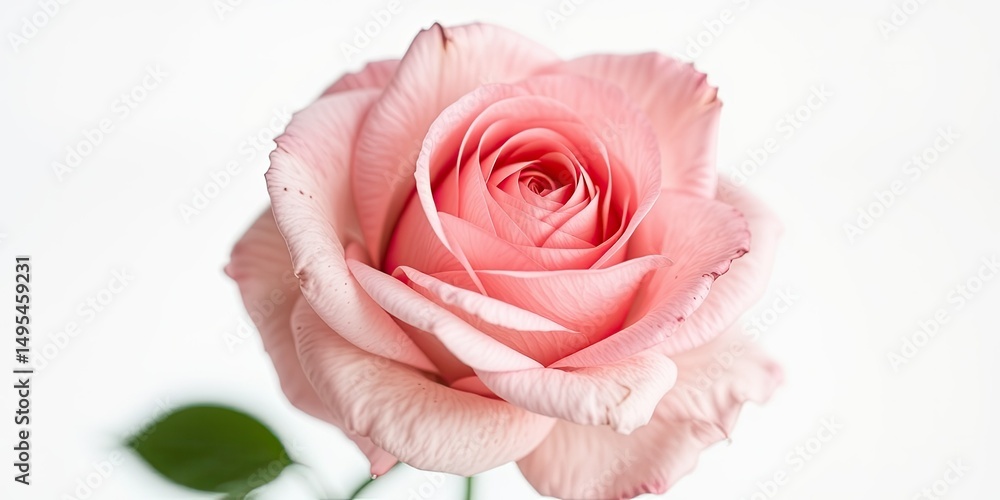 Fototapeta premium Stunning Pink Rose Blossom Isolated on White