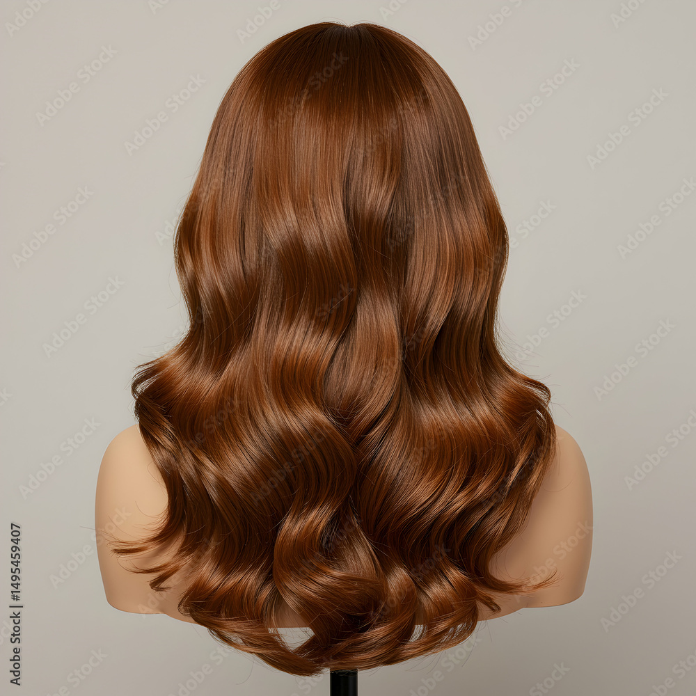 Fototapeta premium Long Brown Wavy Wig
