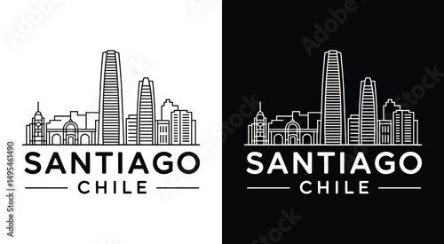 Santiago Chile Skyline Gran Torre Titanium La Portada Telefonica Building