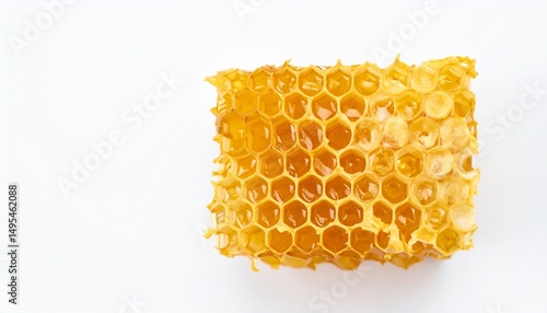 A honeycomb on a white background, top view