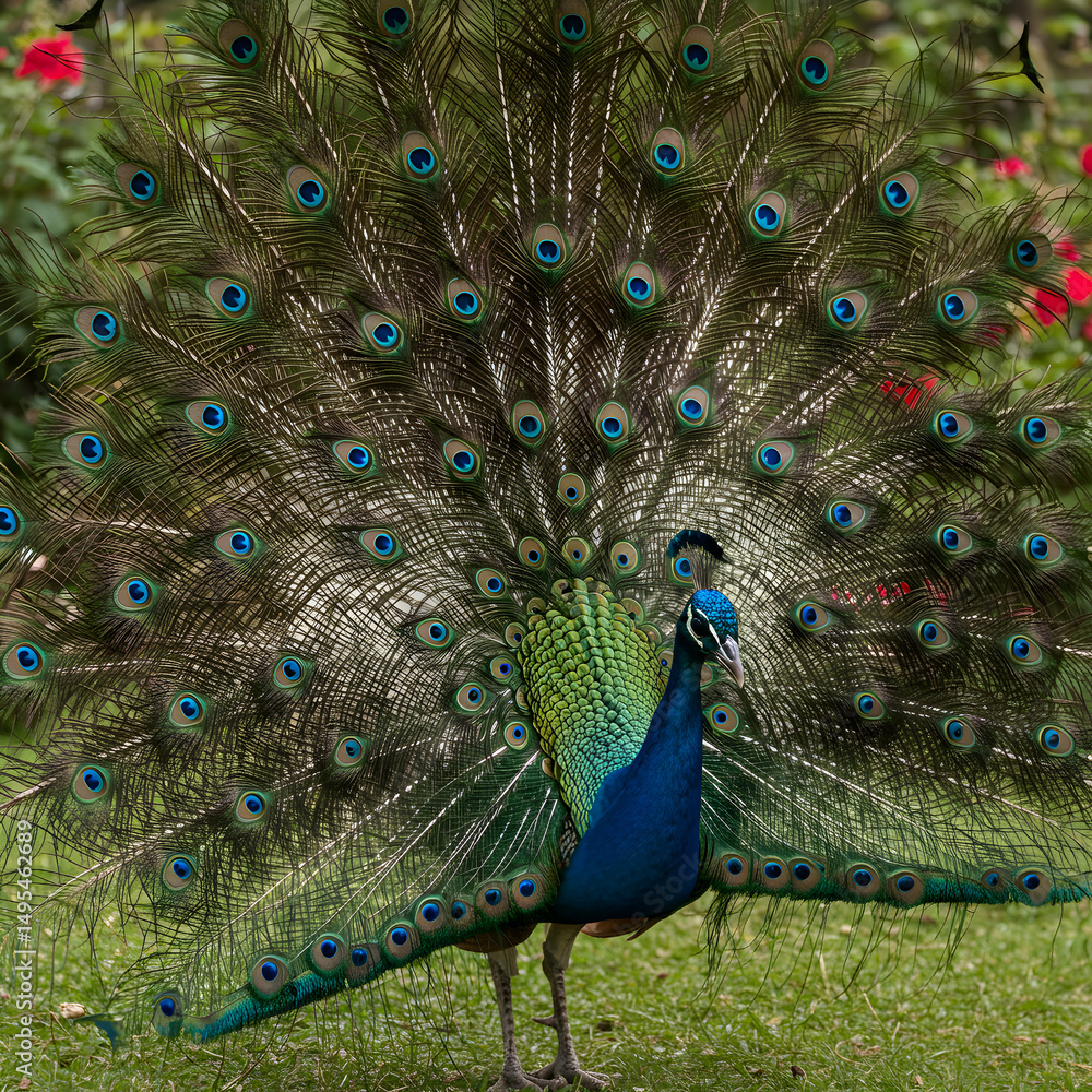 Fototapeta premium Peacock Display Stunning Feathers Bird Photography