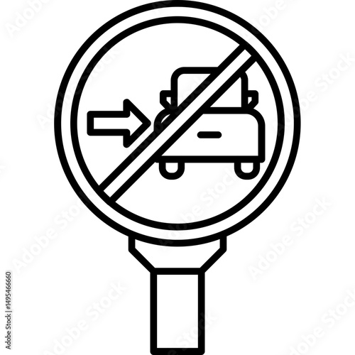 No Left Lane Trucks Icon
