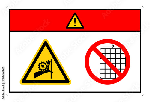 Danger Hand Entanglement Gear Crusher Symbol Sign, Vector Illustration, Isolate On White Background Label. EPS10
