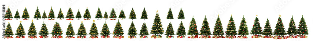 Decorated Christmas Trees Set on Transparent Background
Decorated Christmas Trees Set on Transparent Background