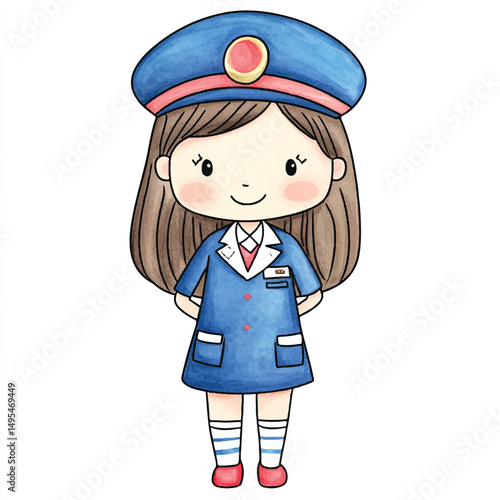 A girl Flight Attendant