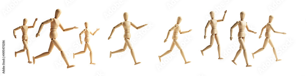 Wooden Running Figures Set on Transparent Background
Wooden Running Figures Set on Transparent Background