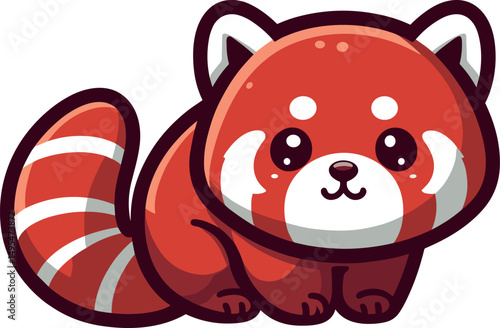 かわいいレッサーパンダのイラスト
