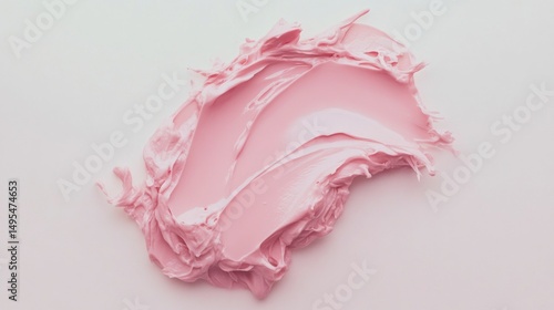 Wallpaper Mural Pink cream swirl on white background, beauty product texture Torontodigital.ca