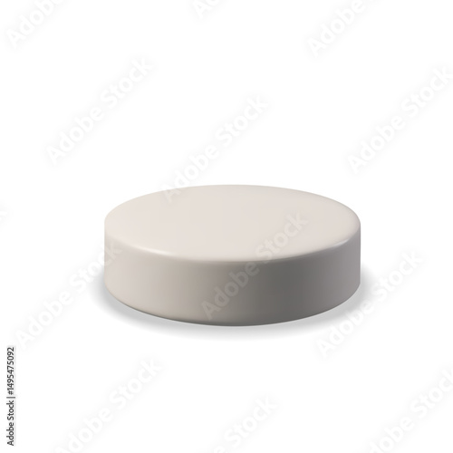 3d white podium 2. Three-dimensional vector illustration stage. Winner platform for product display, award ceremony, presentation, or competition scene. Realistic, abstract, for web, graphic use.