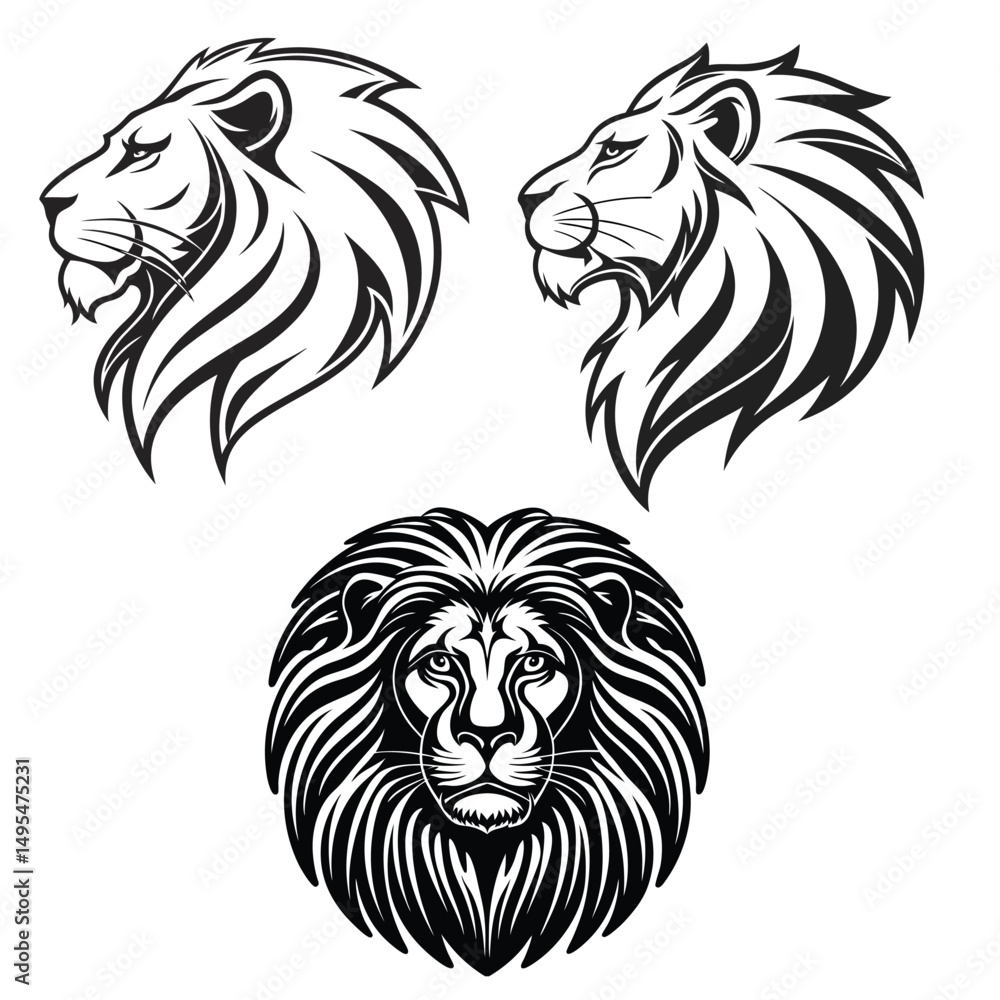 Fototapeta premium Lion Head Vector