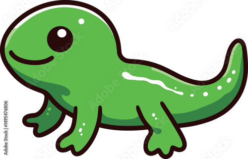 緑のトカゲのイラスト