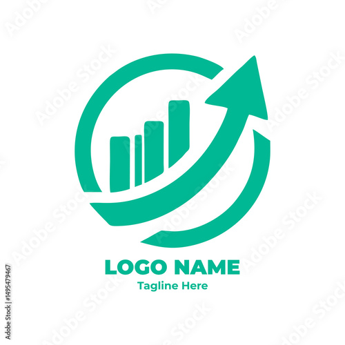 Free Download Bold modern financial logo vector in green scale for advisor company accounting startup finance planner economic firm and digital branding - GFXLoad