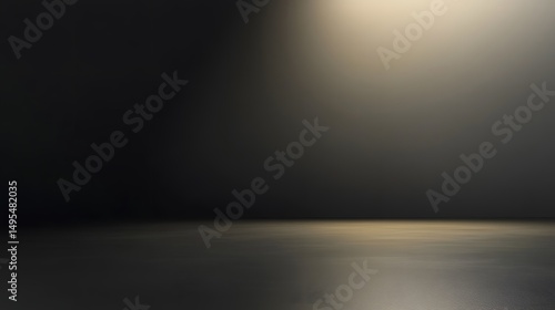 Dark  space with a spotlight highlighting the foreground. The walls and floor are dark, providing a neutral backdrop for product placement or display.