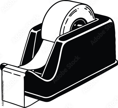 Adhesive Tape Dispenser: A minimalistic shot showcases a practical tape dispenser, exuding order and functionality with a touch of modern aesthetic.