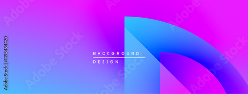 Abstract gradient background. Vibrant purple, blue hues blend smoothly. Text reads background design centered within shape. Modern, clean aesthetic.