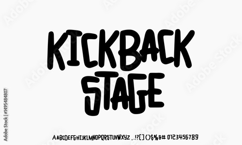 Elegant Font. Groovy Font. Graffiti Font. Creative Hand Drawn Uppercase and Number. Street Art Classic Lettering Fashion Designs Typography modern serif decorative vintage concept vector illustration