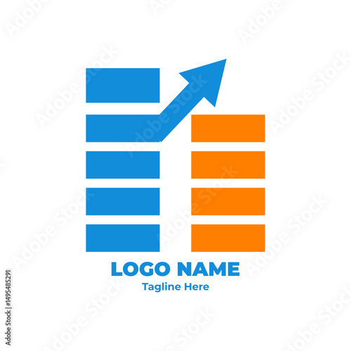 Minimal vector financial logo in teal shade for startup business consultant firm accounting advisor tax agency and asset branding marketing solution