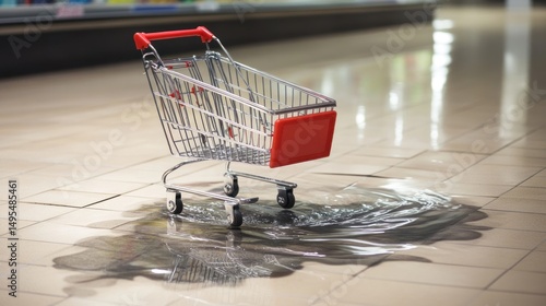 Wallpaper Mural Abandoned shopping cart in a puddle Torontodigital.ca