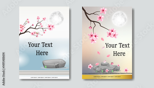 Romantic flower Background novel Book Cover Design Template