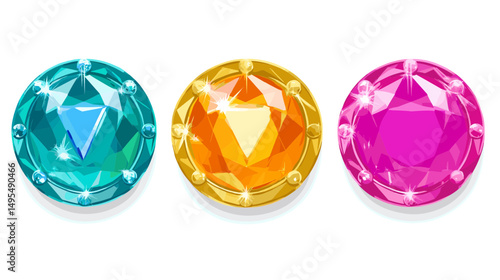 Vibrant Collection of Colorful Gemstones Showcasing Brilliance and Sparkling Facets