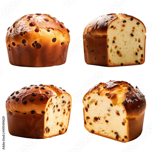 Realistic chocolate cake collection, isolated on white background