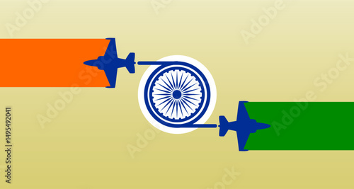 Indian Army Day. Kargil Vijay Diwas. illustration background with silhouette of a soldier and army fighter plane - Indian Republic Day - with free Copy space area as background text template 6