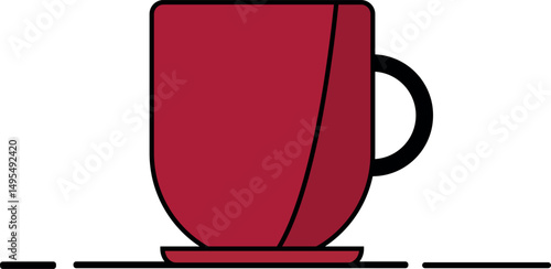 Mug in flat style. Color vector illustration