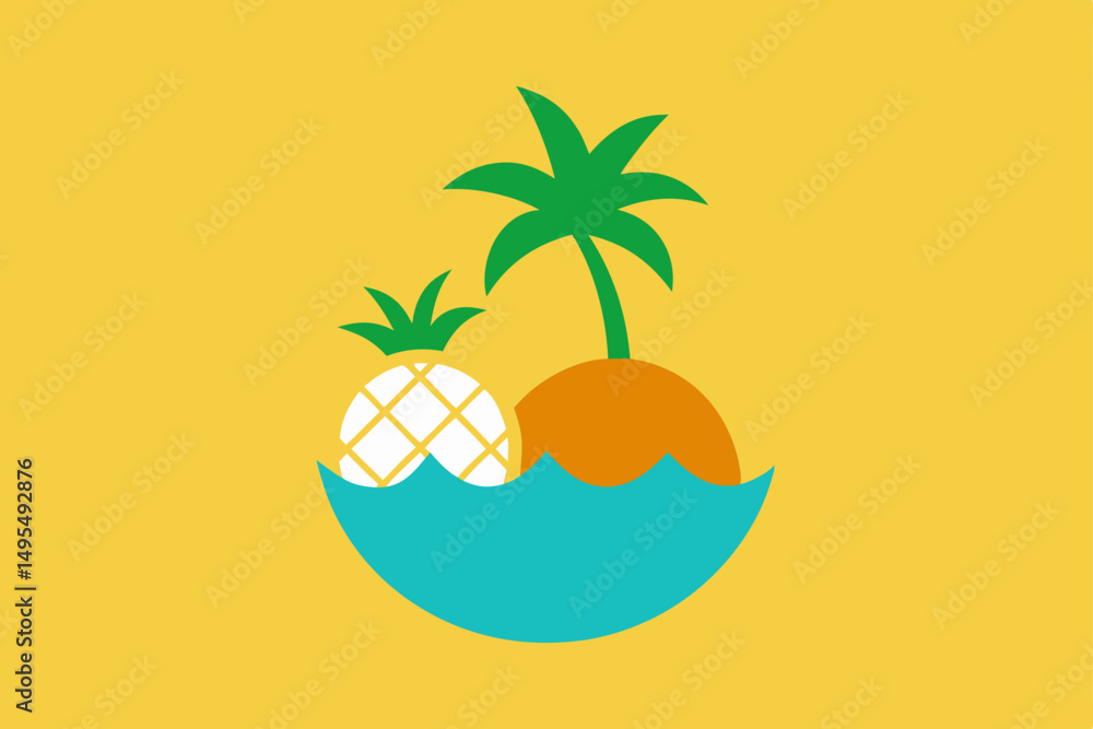 Fototapeta premium vector illustration of a pineapple