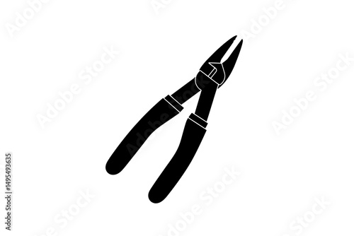 Close-Up of a Black Pair of Wire Cutters on a White Background Showcasing Design and Craftsmanship