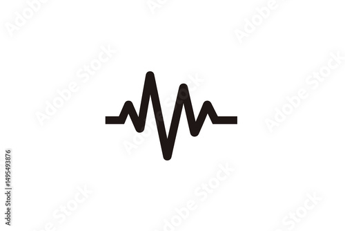 Black Heartbeat Line Illustration Representing Vital Signs On A White Background