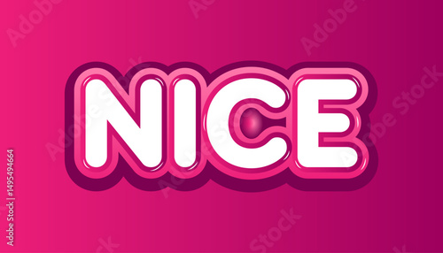 Nice text Vector illustration.Lettering nice word.Nice text effect design.