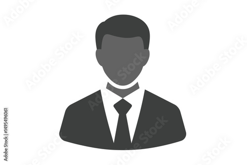 Silhouette of a Businessman in Suit and Tie Against a Minimalist Background Conveying Professionalism
