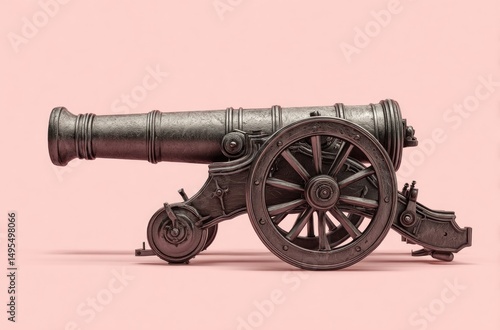 Wallpaper Mural Antique Cannon on a Pink Background Torontodigital.ca