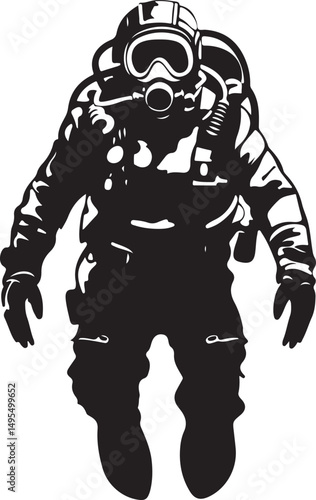 Scuba Diving Scuba Diver Silhouette Vector Illustration
