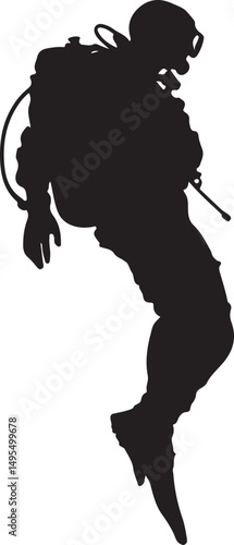 Scuba Diving Scuba Diver Silhouette Vector Illustration