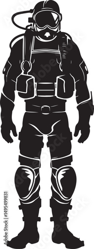 Scuba Diving Scuba Diver Silhouette Vector Illustration