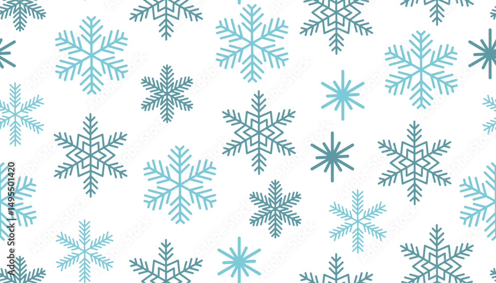 Seamless pattern with delicate blue snowflakes on a light background. Crisp and wintry design, perfect for seasonal wrapping paper, textiles, or holiday decorations. Seamless pattern with delicate blue snowflakes on a light background. Crisp and wintry design, perfect for seasonal wrapping paper, textiles, or holiday decorations.
