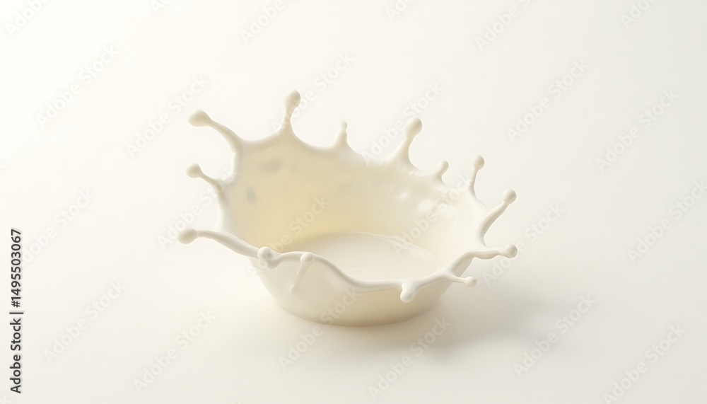 Milk Splashing Liquid Isolated on Plain Background Milk Splashing Liquid Isolated on Plain Background