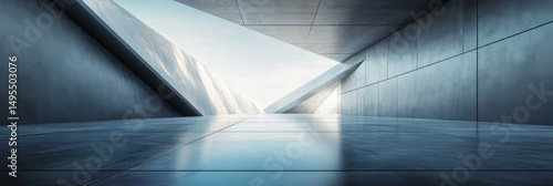 Abstract background of modern architecture, gray concrete floor with copy space area The building