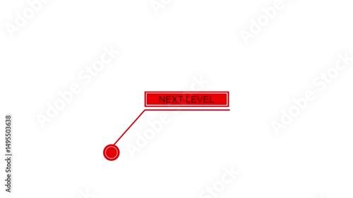 Animation of HUD elements with text next level .Animate a white callous for text. HUD elements on black background..