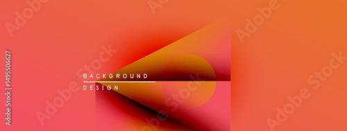 Abstract gradient background. Orange, red hues blend smoothly. Minimalist design features geometric shapes, text elements. Modern aesthetic.