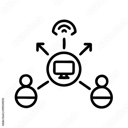 Laptop with wifi icon